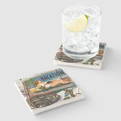 冬のビルボード画家：Stevan Dohanos著 ストーンコースター (横)