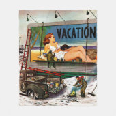 冬のビルボード画家:Stevan Dohanos著 フリースブランケット (正面)