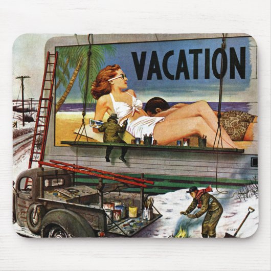 冬のビルボード画家:Stevan Dohanos著 マウスパッド (正面)