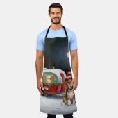 冬のビーグルキャラバンクリスマスアドベンチャー エプロン (着用した状態)