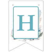 冬のビーズウォーターカラーシール – 誕生日 バンティングフラッグ (第2の旗)