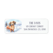 冬のビーズウォーターカラーダックスシュント –  ラベル (正面)