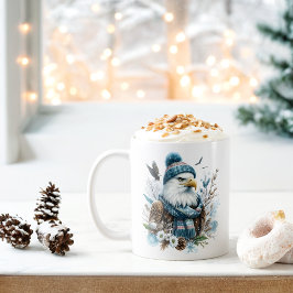 冬のビーズウォーターカラーバルドイーグル –  コーヒーマグカップ