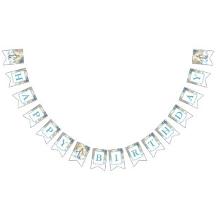 冬のビーズウォーターカラーペンギン – 誕生日 バンティングフラッグ