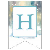 冬のビーズウォーターカラーペンギン – 誕生日 バンティングフラッグ (第2の旗)