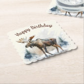 冬のビーズウォーターカラームース – 紙コースター (アングル)