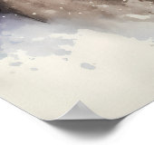 冬のビーズウォーターカラーロバ – 子供 ポスター (角)