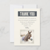 冬のビーズウォーターカラーロバ – 誕生日 サンキューカード (正面)