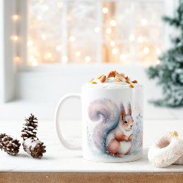冬のビーズウォーター色リス –  コーヒーマグカップ