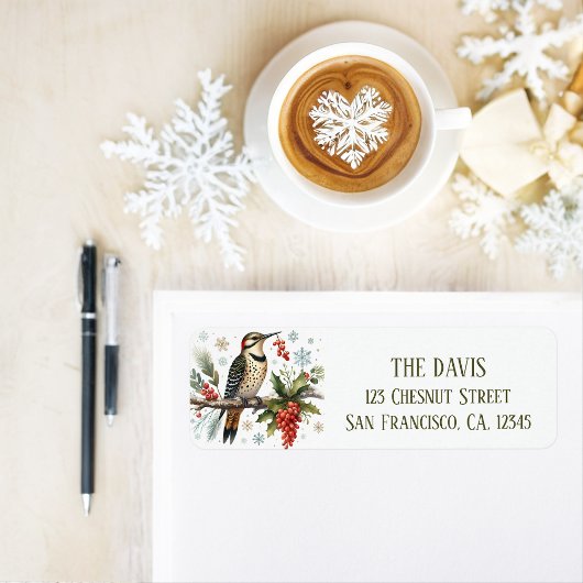 冬のビーズノーザンフリッカー – 差出人住所 ラベル