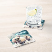 冬のビーズヒツジ – 誕生日パーティー –  ペーパーコースター (インサイチュ)