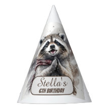 冬のビーズラクーン – バースデーパーティーハット