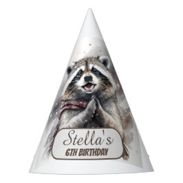 冬のビーズラクーン – バースデーパーティーハット パーティーハット