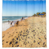 冬のビーチシーンシャワーカーテン シャワーカーテン (正面)