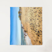 冬のビーチシーンタペストリー タペストリー (正面)