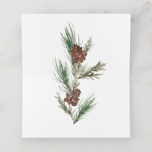 冬のピナリ結婚ーの プレイスカード (内部開封)