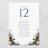 冬のピネコンフローラテーブル番号座席表 招待状 (裏面)