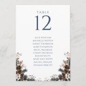 冬のピネコンフローラテーブル番号座席表 招待状 (正面)