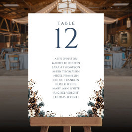 冬のピネコンフローラテーブル番号座席表 招待状