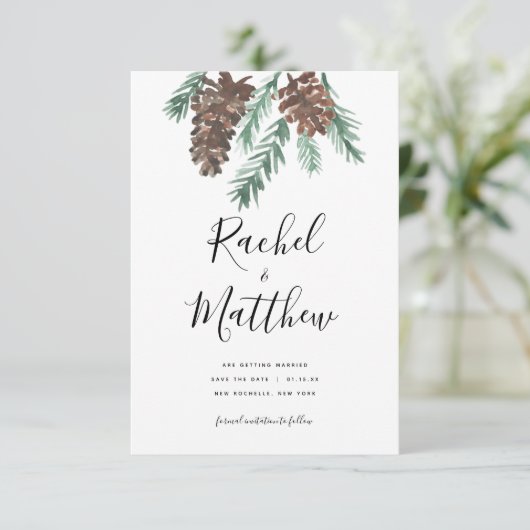 冬のピネコン水の色の非写真の日付を保存 セーブザデート (スタンド正面)