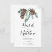 冬のピネコン水の色の非写真の日付を保存 セーブザデート (正面/裏面)