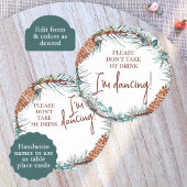 冬のピネコ結婚ンの座席表名タグ ラウンドペーパーコースター