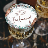 冬のピネコ結婚ンの座席表名タグ ラウンドペーパーコースター