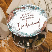 冬のピネコ結婚ンの座席表名タグ ラウンドペーパーコースター