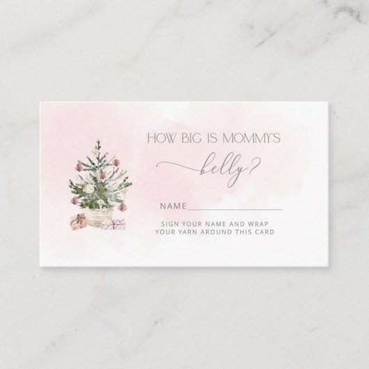 冬のピンクどのように大きいママの腹の囲い車 エンクロージャーカード (正面)