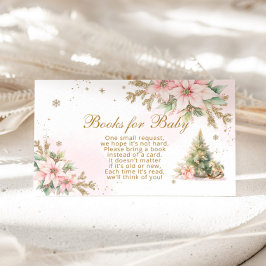 冬のピンクのクリスマスツリーブックスベビーチケット エンクロージャーカード