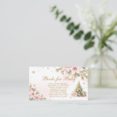 冬のピンクのクリスマスツリーブックスベビーチケット エンクロージャーカード (スタンド正面)