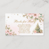 冬のピンクのクリスマスツリーブックスベビーチケット エンクロージャーカード (正面)