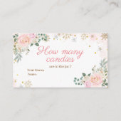 冬のピンクのフローラ雪片どのくらいのお菓子 エンクロージャーカード (正面)