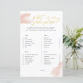 冬のピンクのベイビーシャワーゲーム 財布の中身は？ (スタンド正面)