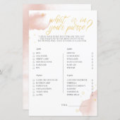 冬のピンクのベイビーシャワーゲーム 財布の中身は？ (正面/裏面)