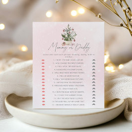 冬のピンクのママまたはパパの赤ちゃんシャワーゲーム