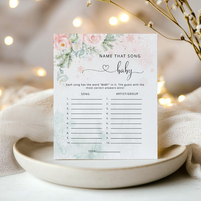 冬のピンクのユーカリその歌の赤ちゃんシャワーの名前 (クリエイターアップロード済み)