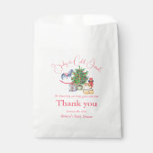 冬のピンクの女の子の赤ちゃんシャワー外は寒い フェイバーバッグ (正面)