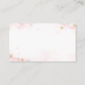 冬のピンクの森の動物の女の子のオムツくじ エンクロージャーカード (裏面)