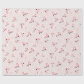冬のピンクの水の色の氷は靴のパターンをスケート ラッピングペーパー (フラット)