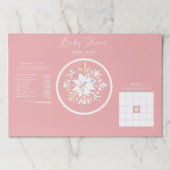 冬のピンクの水の色ベビーシャワーゲーム ペーパーパッド (正面)