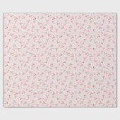 冬のピンクの水色の氷のスケート名パターン ラッピングペーパー (フラット)