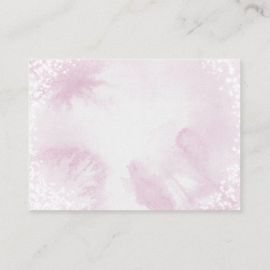 冬のピンクの赤ちゃんシャワー予約リクエスト エンクロージャーカード (裏面)