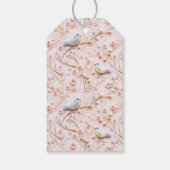 冬のピンクエレガントフローラガールベビーシャワー ギフトタグ (裏面)