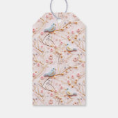 冬のピンクエレガントフローラガールベビーシャワー ギフトタグ (裏面)