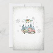 冬のピンクトラックベイビーシャワー招待状 招待状 (裏面)