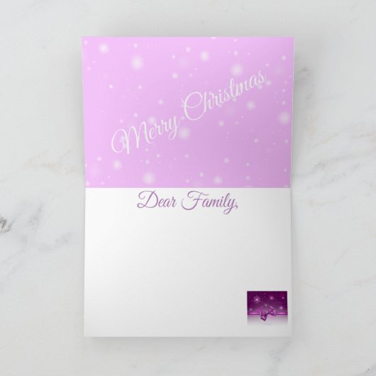 冬のピンク カード (内部)