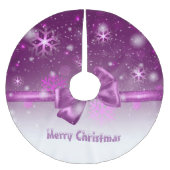 冬のピンク ブラッシュドポリエステルツリースカート (正面)