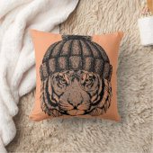冬のファッションの準備ができたトラ クッション (ブランケット)