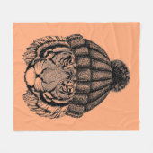 冬のファッションの準備ができたトラ フリースブランケット (正面(横))